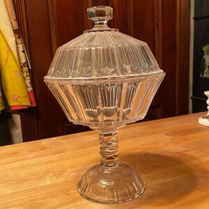 Antique 1883 Early American Pattern Glass Doyle Compote Candy Dish w/ lid